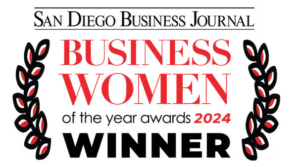 Business Women of the Year 2024 award badge by San Diego Business Journal